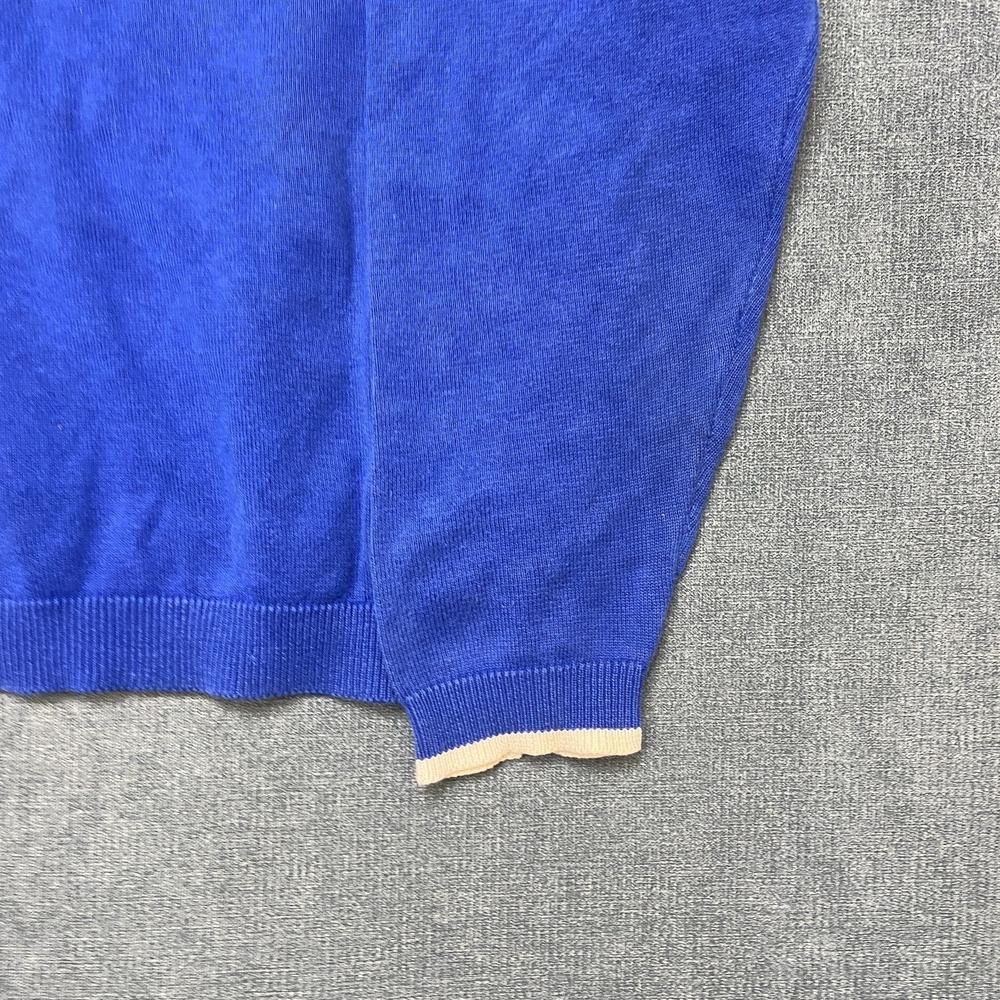 Talbots Sweater Mens Small Blue Knit Cotton Relaxed Fit Crew Neck Retro Outdoor - Picture 11 of 13